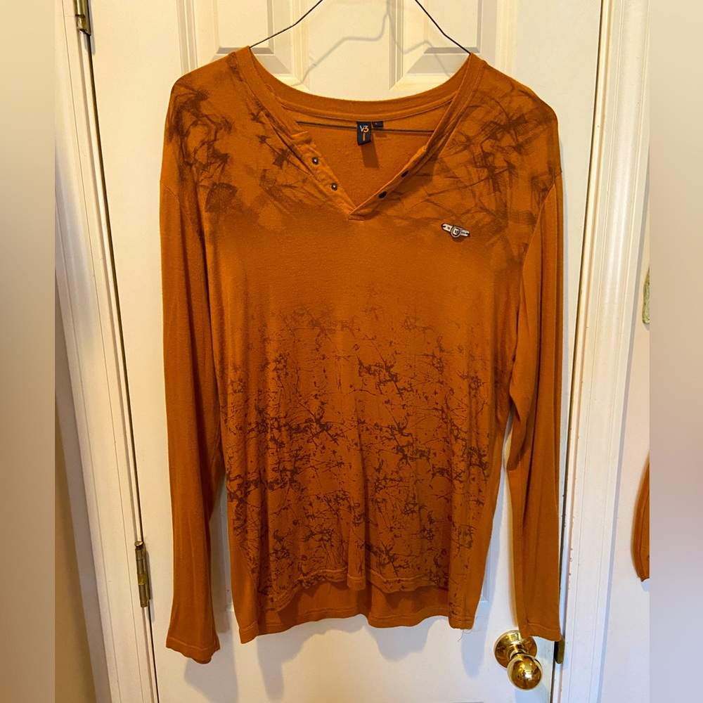 Men’s Long-sleeved Brown Casual/Party Shirt